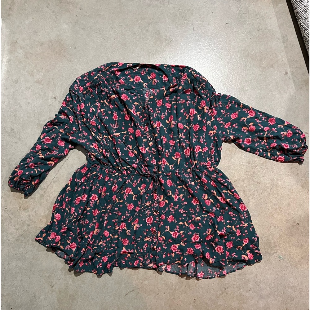 Free People Oversized drop waist flowy floral dress